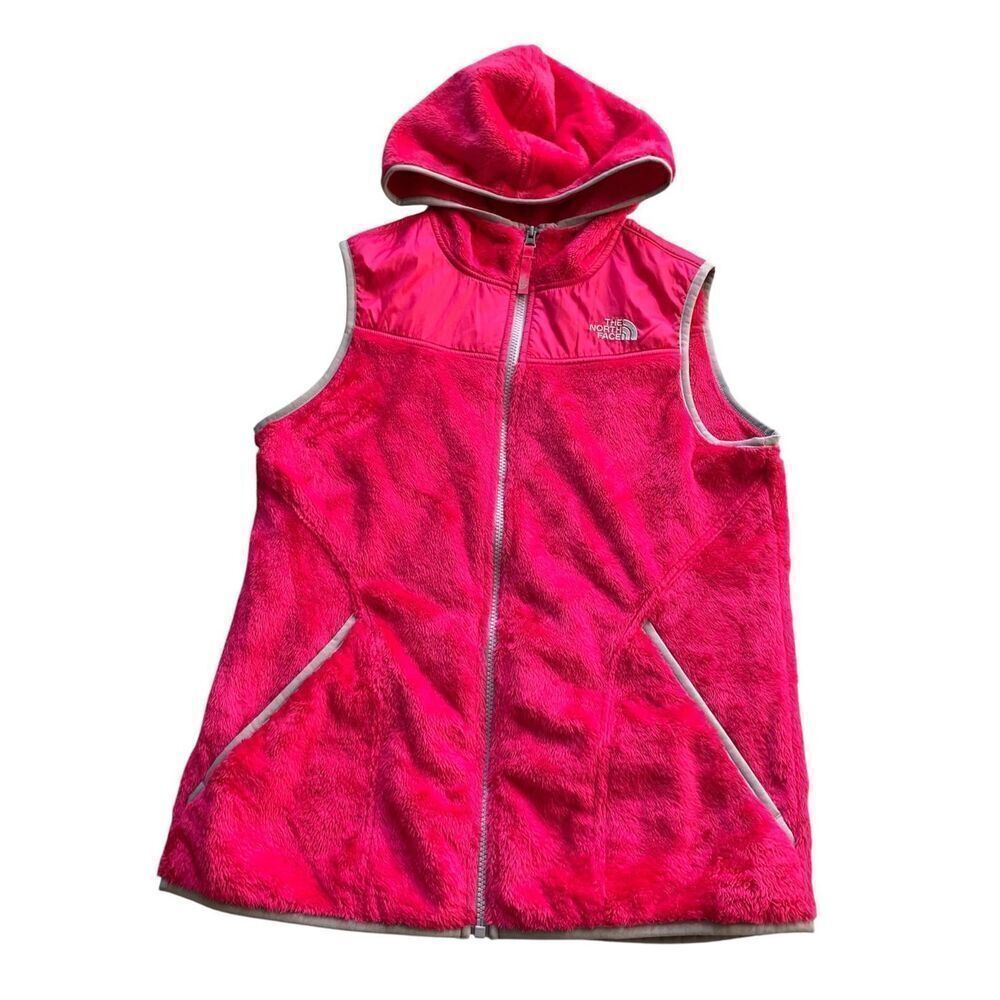 The North Face Osito hooded pink Sleeveless Fleece Vest Youth XL Women S